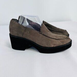 Eileen Fisher Women's Harria Platform Loafer Size 11 In Grey Scalloped Trim
